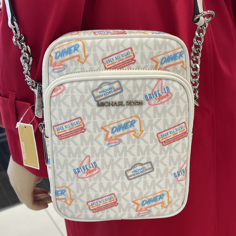 MICHAEL KORS
Jet Set Md Printed Signature Logo Crossbody NS CHAIN XBODY Flight - Picture 16 of 16